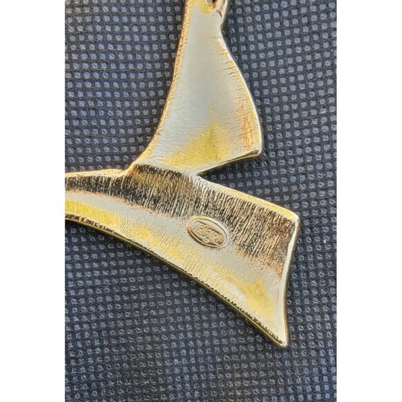 Vintage Trifari White Enamel Triangle MCM Gold Tone Collar Choker Necklace Set - Picture 8 of 11